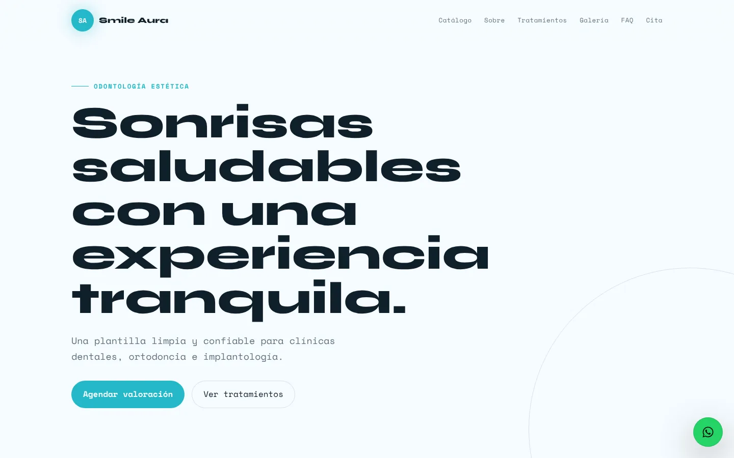 Smile Aura Dental: captura de escritorio de la demo CB-05